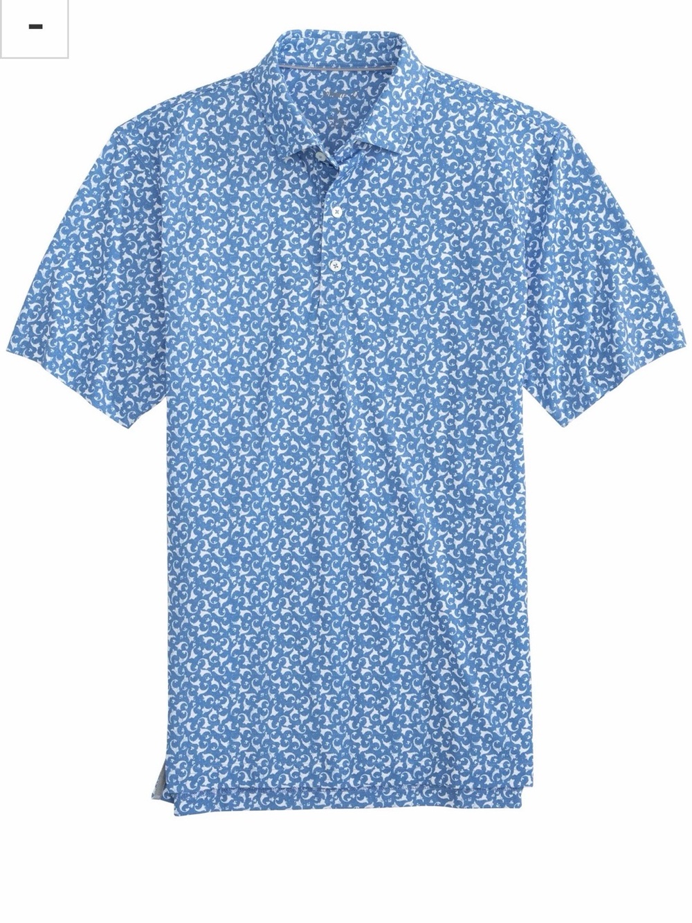 Johnnie-O Short Sleeve Dev Golf Polo Blue White Size Medium